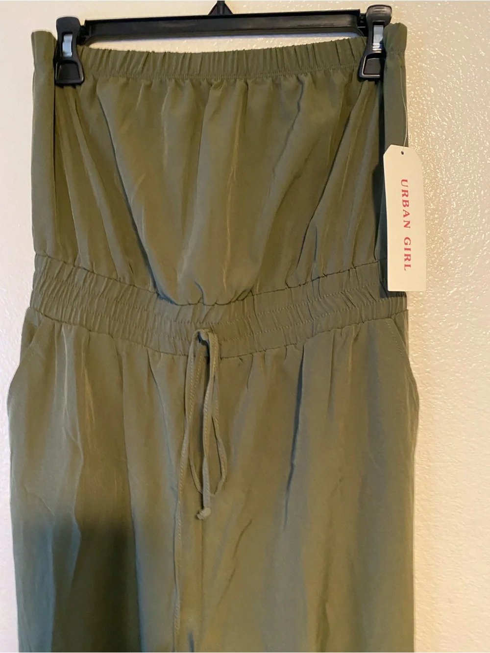 Urban Girl Strapless Olive Wide-Leg Cargo Jumpsuit Size M - Picture 8 of 11